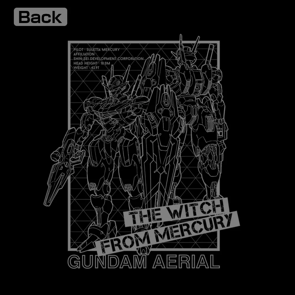 機動戦士ガンダム 水星の魔女 ガンダム・エアリアル薄手ドライパーカー/BLACK-M 画像 3 | AniSmile