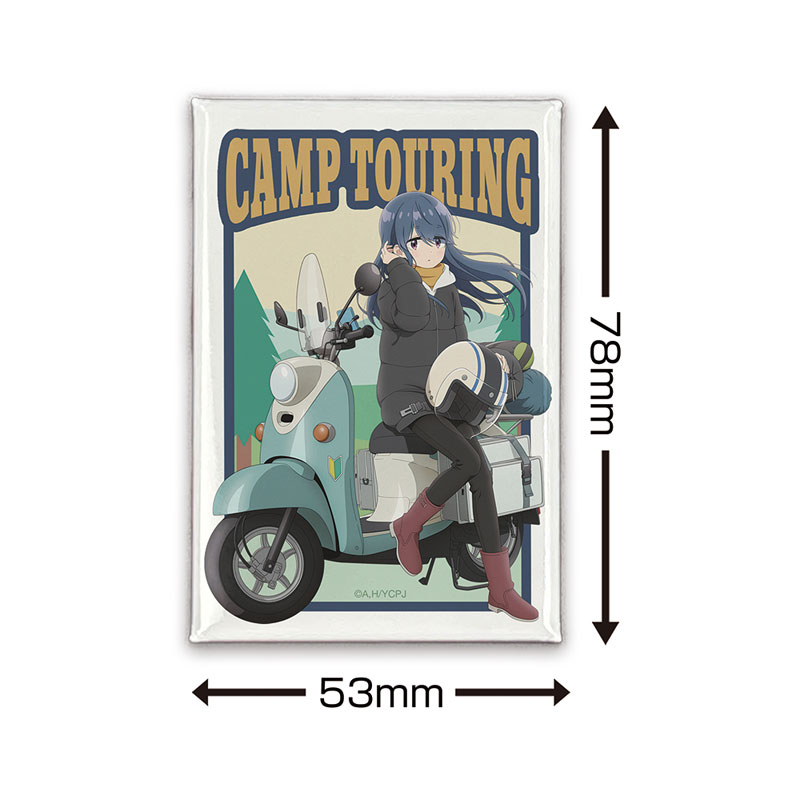 ゆるキャン△ SEASON3 描き下ろし 志摩リン スクエア缶バッジ バイクでひといきVer. Image 2 | AniSmile