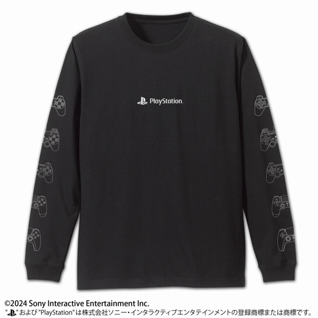 プレイステーション 袖リブロングスリーブTシャツPlayStationControllerLine-ups/BLACK-XL - 公式商品画像 | AniSmile