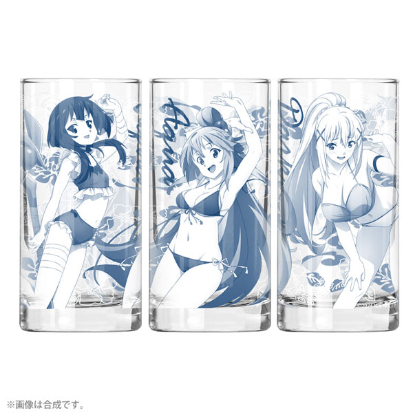 この素晴らしい世界に祝福を!3 水着のアクア・めぐみん・ダクネスグラス - 公式商品画像 | AniSmile