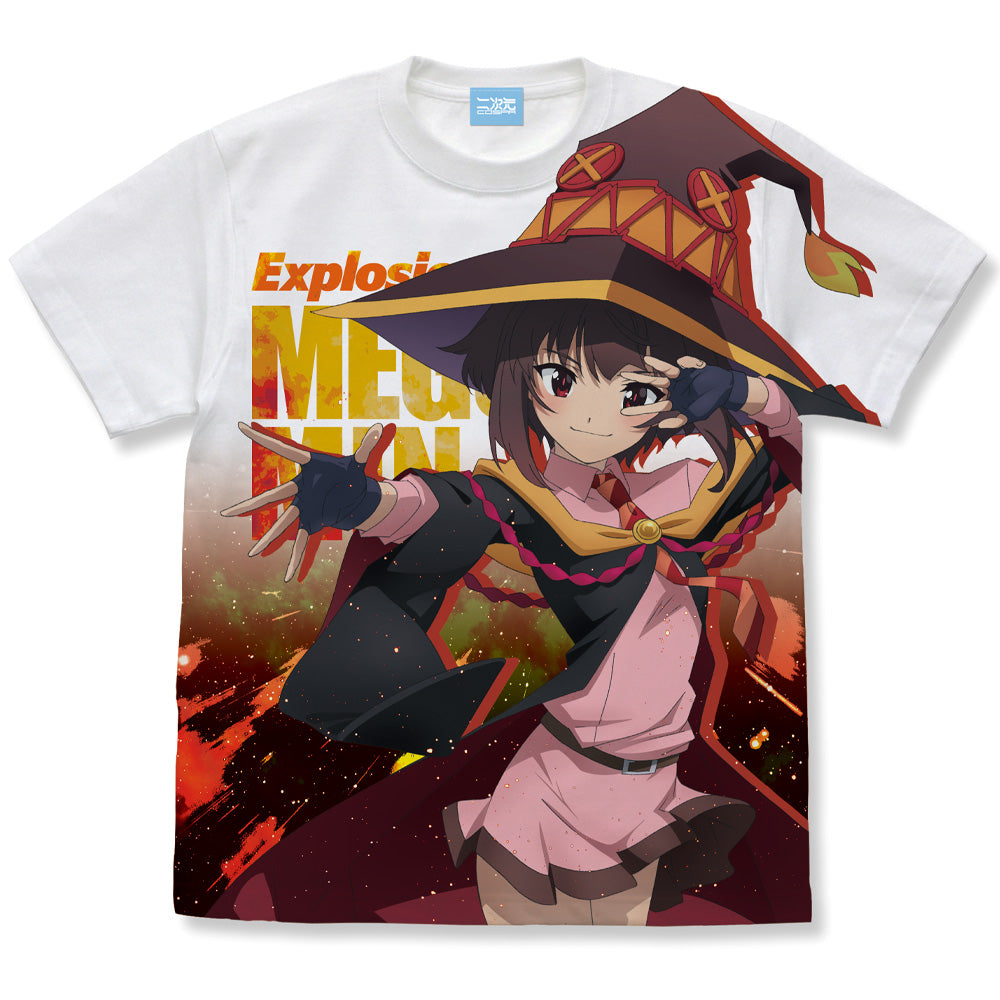 この素晴らしい世界に爆焔を! めぐみんフルグラフィックTシャツ爆焔Ver./WHITE- - AniSmile