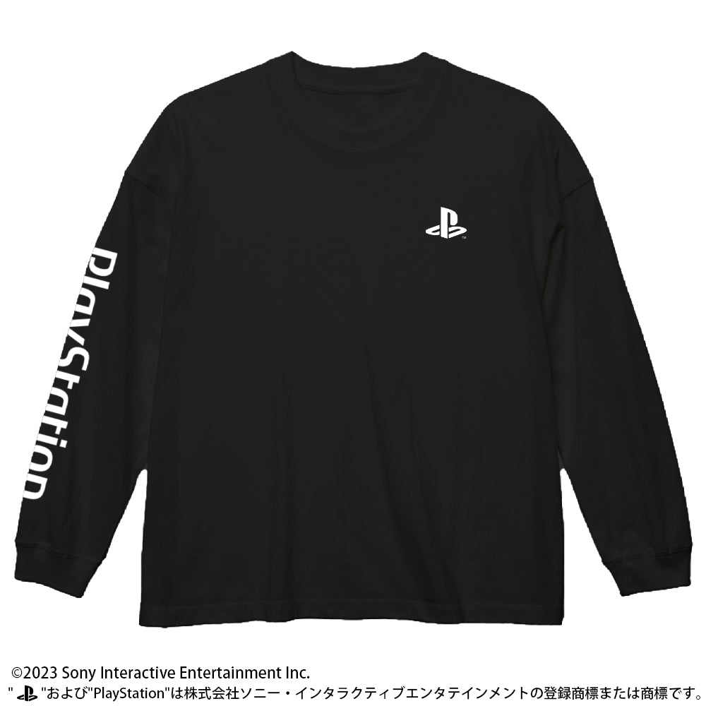 プレイステーション ビッグシルエットロングスリーブTシャツforPlayStation/BLACK-L 画像 2 | AniSmile