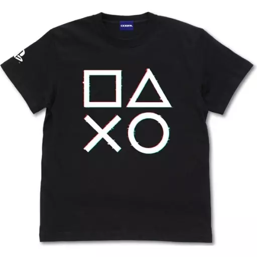 プレイステーション TシャツforPlayStationShapesLogoGlichver./BLACK-M - 公式商品画像 | AniSmile