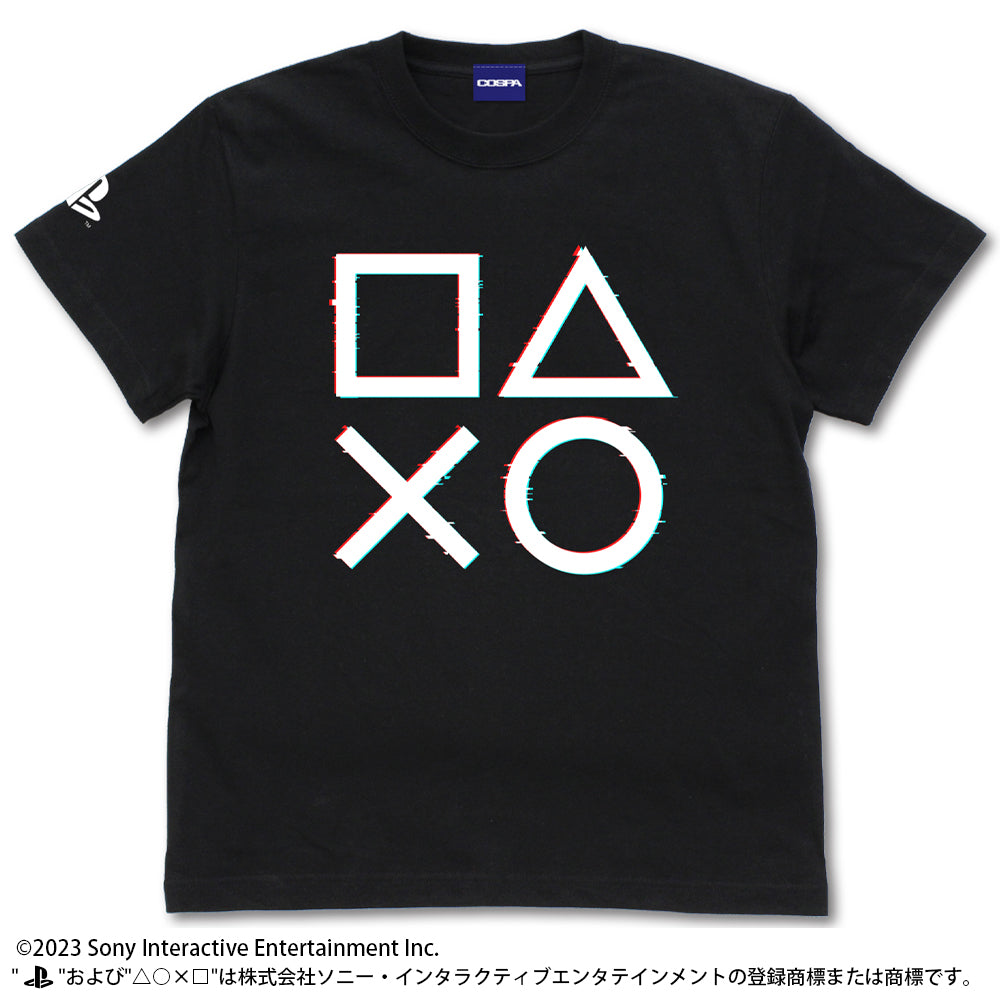 プレイステーション TシャツforPlayStationShapesLogoGlichver./BLACK-S - 公式商品画像 | AniSmile