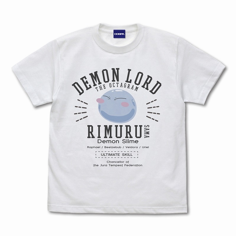転生したらスライムだった件 リムル様カレッジ Tシャツ/WHITE-M - official product image | AniSmile
