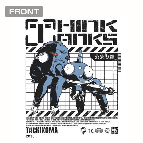 攻殻機動隊 STAND ALONE COMPLEX 思考戦車タチコマTシャツ/WHITE-S 画像 3 | AniSmile