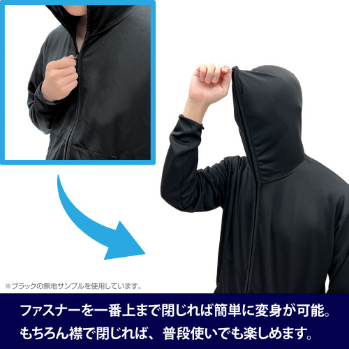 攻殻機動隊 STAND ALONE COMPLEX 笑い男アイコン フルジップパーカー/BLACK-M Image 5 | AniSmile