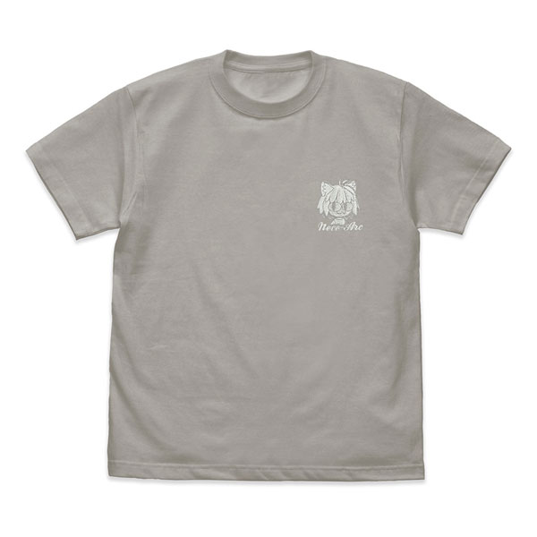 月姫 -A piece of blue glass moon- ネコアルクワンポイント刺繍Tシャツ/LIGHTGRAY-M - 公式商品画像 | AniSmile