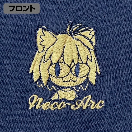 月姫 -A piece of blue glass moon- ネコアルクワンポイント刺繍Tシャツ/INDIGO-S Image 3 | AniSmile