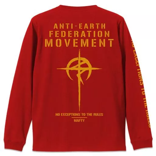 機動戦士ガンダム 閃光のハサウェイ マフティー袖リブロングスリーブTシャツ/RED-S - 公式商品画像 | AniSmile
