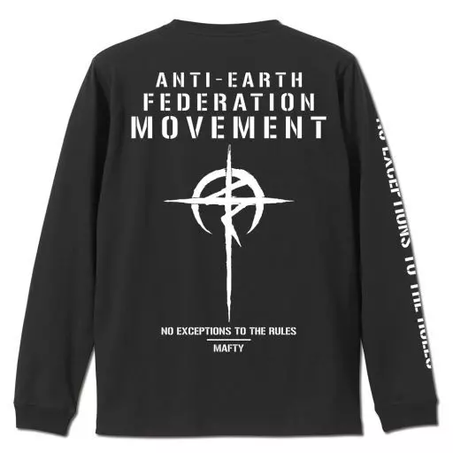 機動戦士ガンダム 閃光のハサウェイ マフティー袖リブロングスリーブTシャツ/BLACK-S - 公式商品画像 | AniSmile