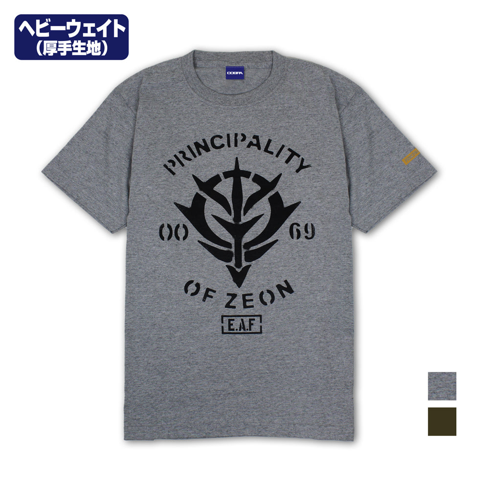 機動戦士ガンダム ジオン地球方面軍 ヘビーウェイトTシャツ/MIX GRAY-S - official product image | AniSmile
