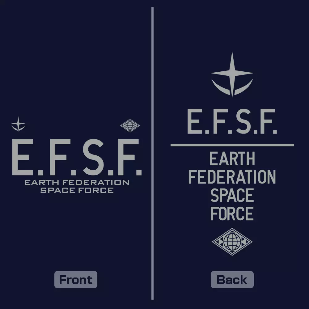 機動戦士ガンダム 地球連邦宇宙軍 ドライTシャツ/NAVY-XL Image 3 | AniSmile