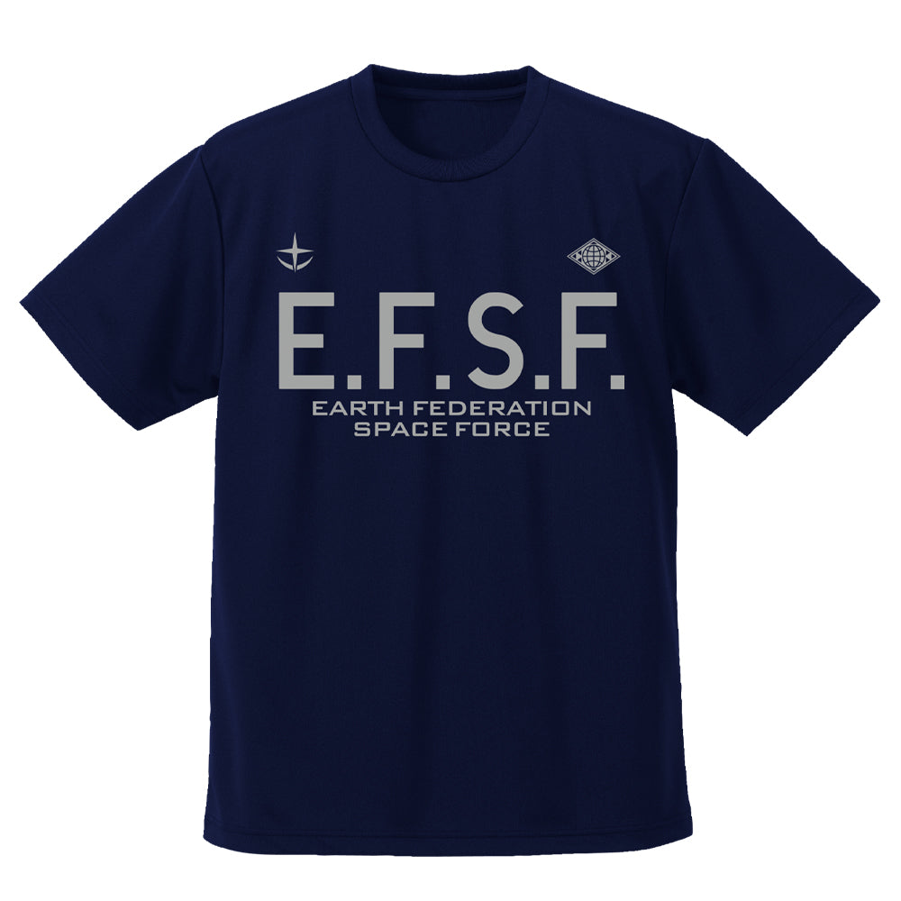 機動戦士ガンダム 地球連邦宇宙軍 ドライTシャツ/NAVY-S - official product image | AniSmile