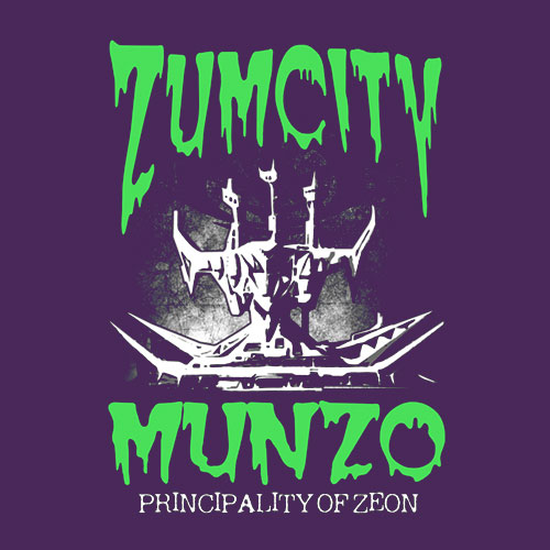 機動戦士ガンダム ズム・シティ公王庁舎 Tシャツ/PURPLE-XL 图片 2 | AniSmile