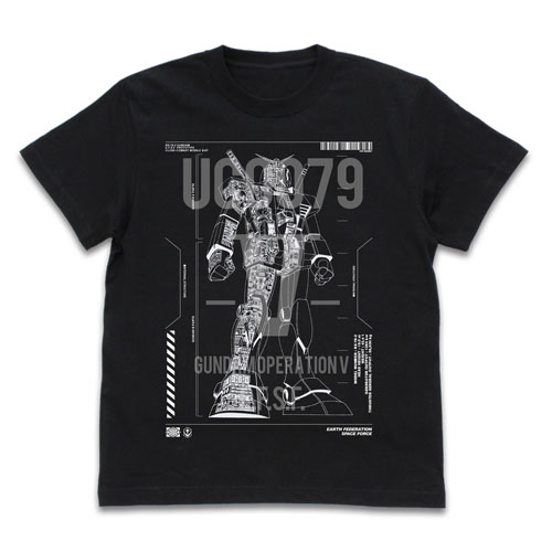 機動戦士ガンダム V作戦 RX-78-2 ガンダム Tシャツ/BLACK-XL - official product image | AniSmile