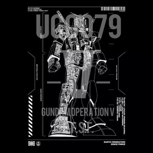 機動戦士ガンダム V作戦 RX-78-2 ガンダム Tシャツ/BLACK-M 图片 2 | AniSmile