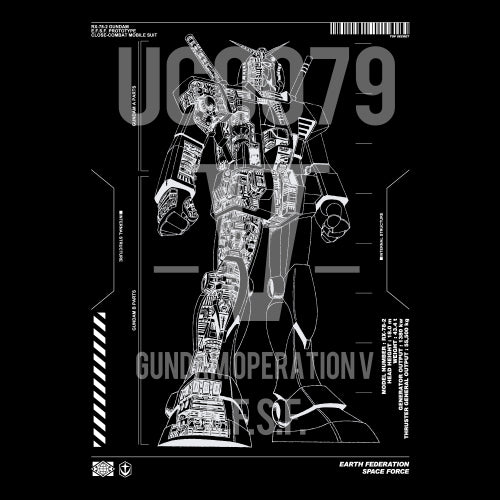機動戦士ガンダム V作戦 RX-78-2 ガンダム Tシャツ/BLACK-S 图片 2 | AniSmile