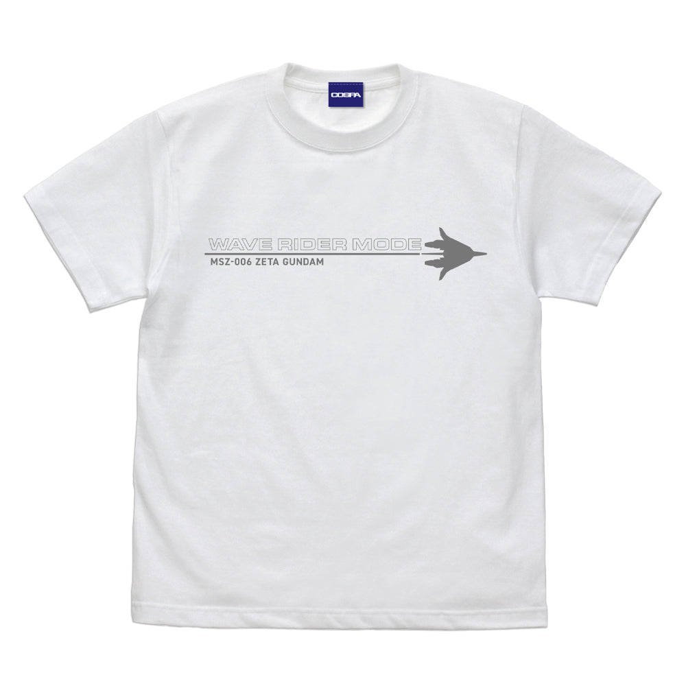 機動戦士Zガンダム 描き下ろし ウェイブライダー Tシャツ/WHITE-S 图片 3 | AniSmile