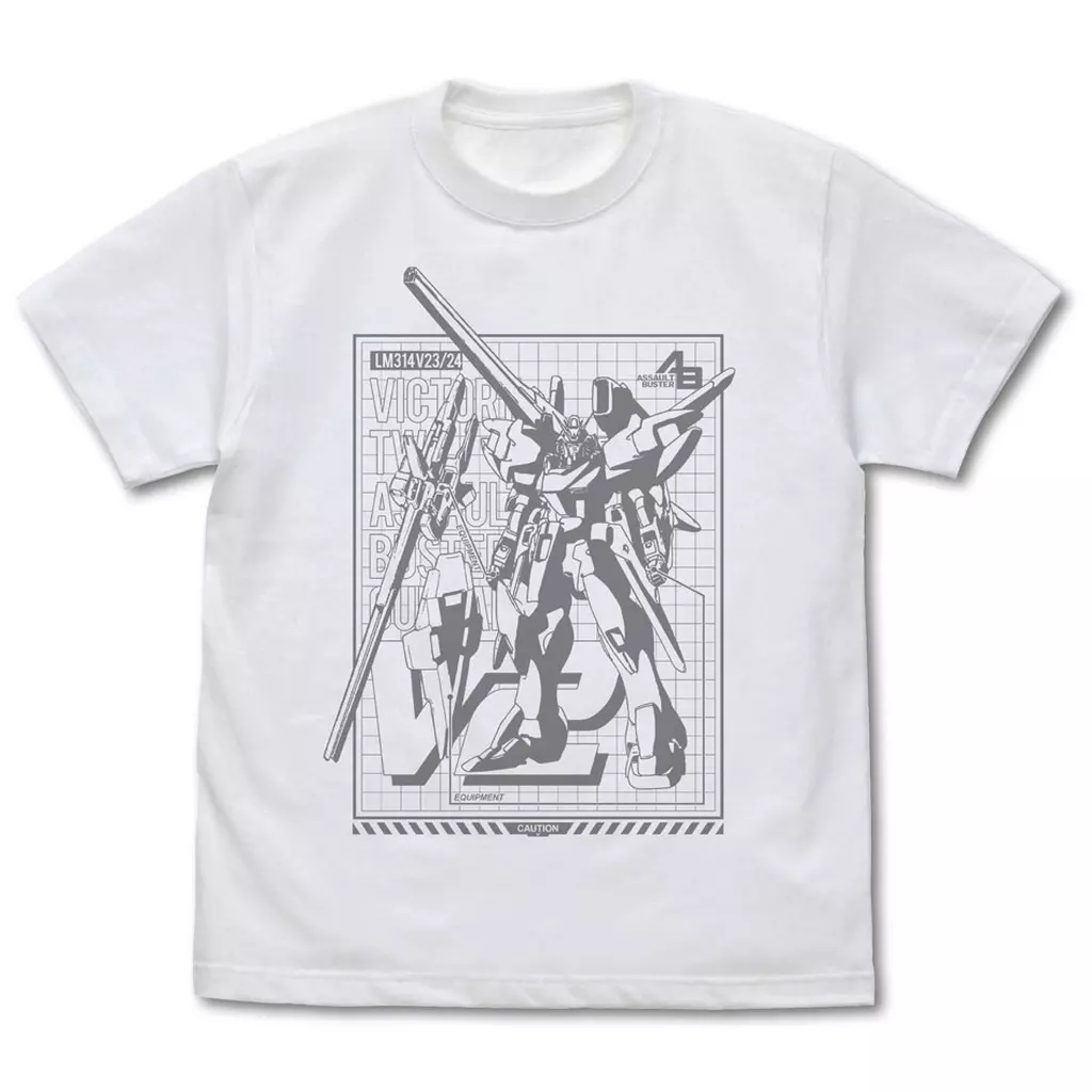 機動戦士Vガンダム V2アサルトバスターガンダムTシャツ/WHITE-S - AniSmile