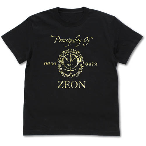 ガンダム ジオン ヴィンテージ ゴールド Tシャツ/BLACK-S - AniSmile