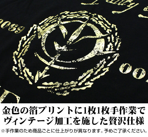 ガンダム ジオン ヴィンテージ ゴールド Tシャツ/BLACK-S 图片 2 | AniSmile