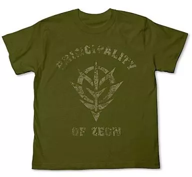ガンダム ジオンかすれプリントTシャツ/MOSS-XL - AniSmile