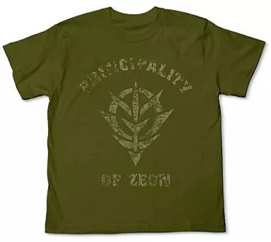 ガンダム ジオンかすれプリントTシャツ/MOSS-M - AniSmile