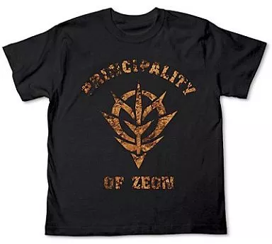 ガンダム ジオンかすれプリントTシャツ/BLACK-XL - AniSmile