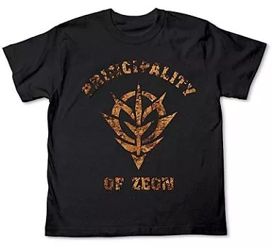 ガンダム ジオンかすれプリントTシャツ/BLACK-L - AniSmile
