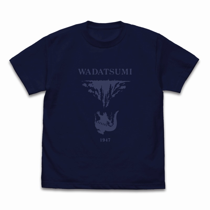 海底に沈みゆくゴジラTシャツ/NAVY-M - AniSmile