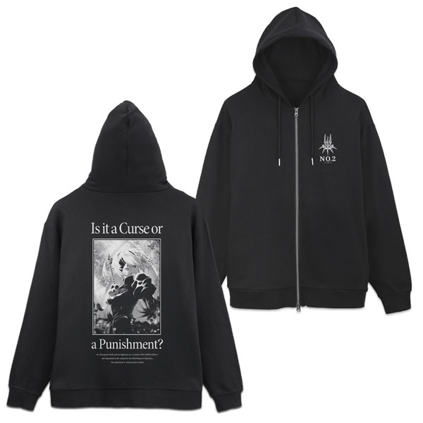 NieR:Automata Ver1.1a 2Bジップパーカー/BLACK-L - 公式商品画像 | AniSmile