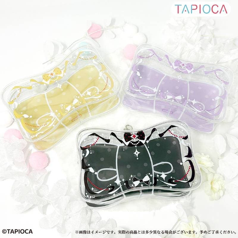 タピオカオリジナル タピオカオリジナル リボン型 クリアポーチ パープル 画像 3 | AniSmile