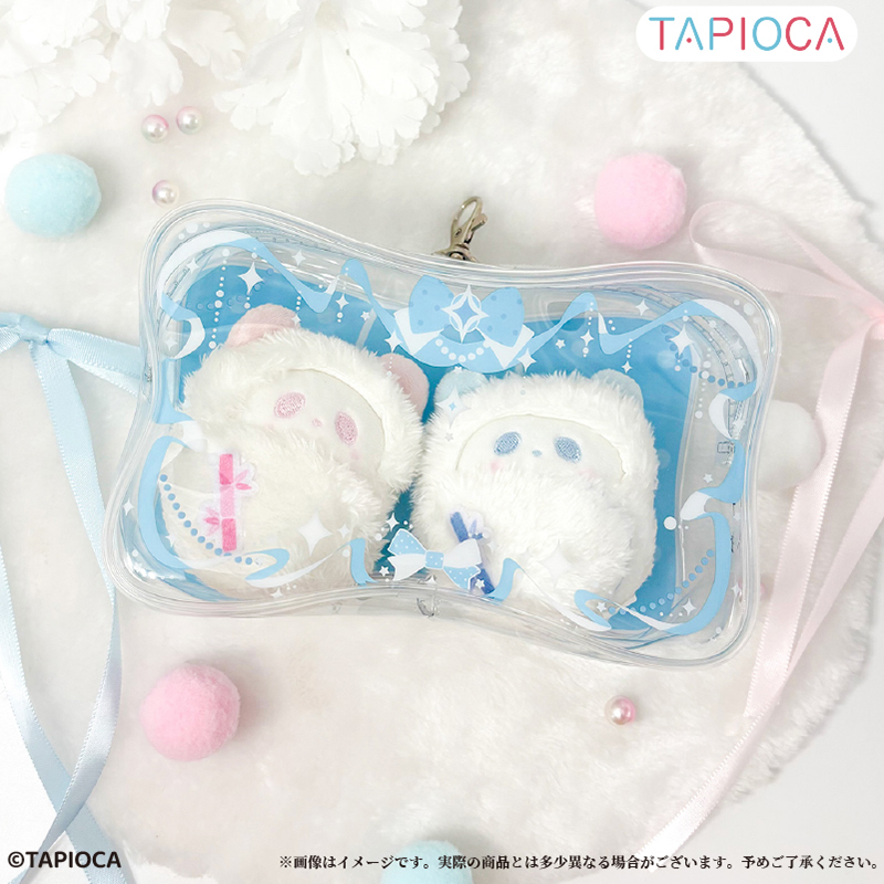 タピオカオリジナル タピオカオリジナル リボン型 クリアポーチ パープル 画像 5 | AniSmile