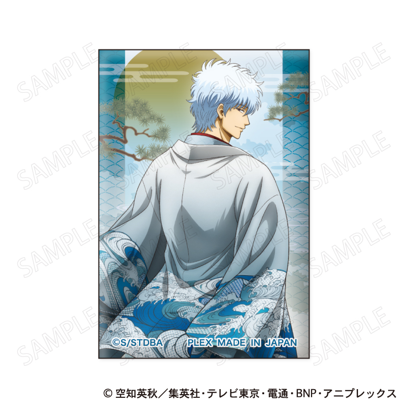 銀魂 スクエア缶バッジ 和装×振り向き Ver. A:坂田銀時 - 公式商品画像 | AniSmile