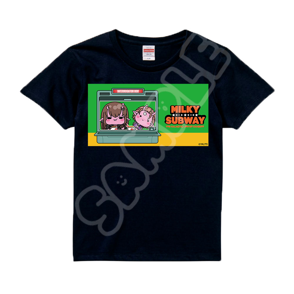 アニメ『銀河特急 ミルキー☆サブウェイ』 Tシャツ(mochocho) MB(アカネ・カナタ) ブラック Sサイズ 画像 2 | AniSmile