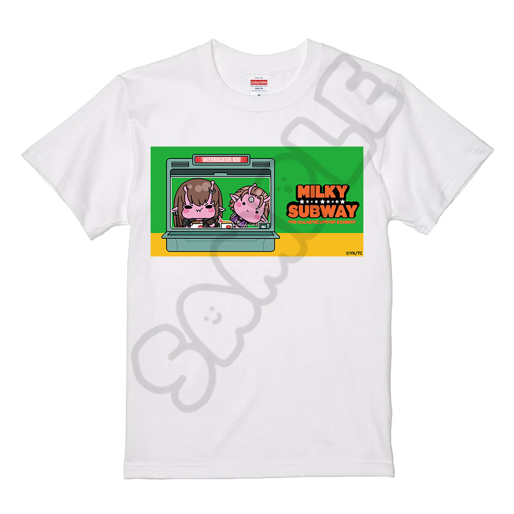 アニメ『銀河特急 ミルキー☆サブウェイ』 Tシャツ(mochocho) MB(アカネ・カナタ) ホワイト Sサイズ 画像 2 | AniSmile