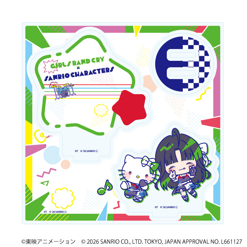 アクリルスタンドプレート「ガールズバンドクライ×サンリオキャラクターズ」03/安和 すばる×ハローキティ(コラボイラスト) - 公式商品画像 | AniSmile