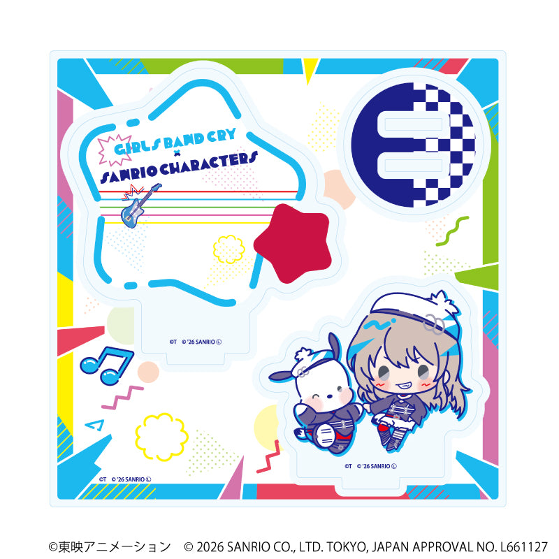 アクリルスタンドプレート「ガールズバンドクライ×サンリオキャラクターズ」02/河原木 桃香×ポチャッコ(コラボイラスト) - 公式商品画像 | AniSmile