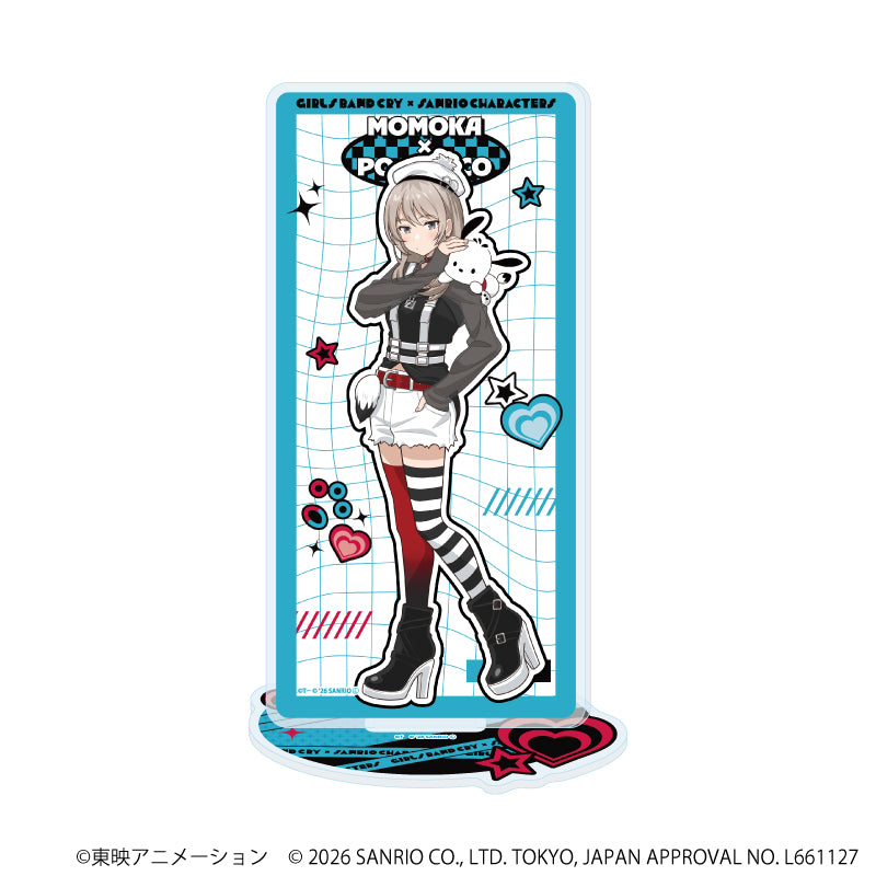アクリルスタンド「ガールズバンドクライ×サンリオキャラクターズ」11/河原木 桃香×ポチャッコ(コラボイラスト) - 公式商品画像 | AniSmile