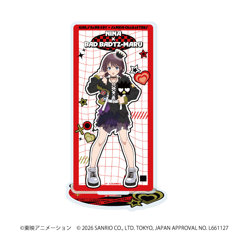 アクリルスタンド「ガールズバンドクライ×サンリオキャラクターズ」10/井芹 仁菜×バッドばつ丸(コラボイラスト) - 公式商品画像 | AniSmile