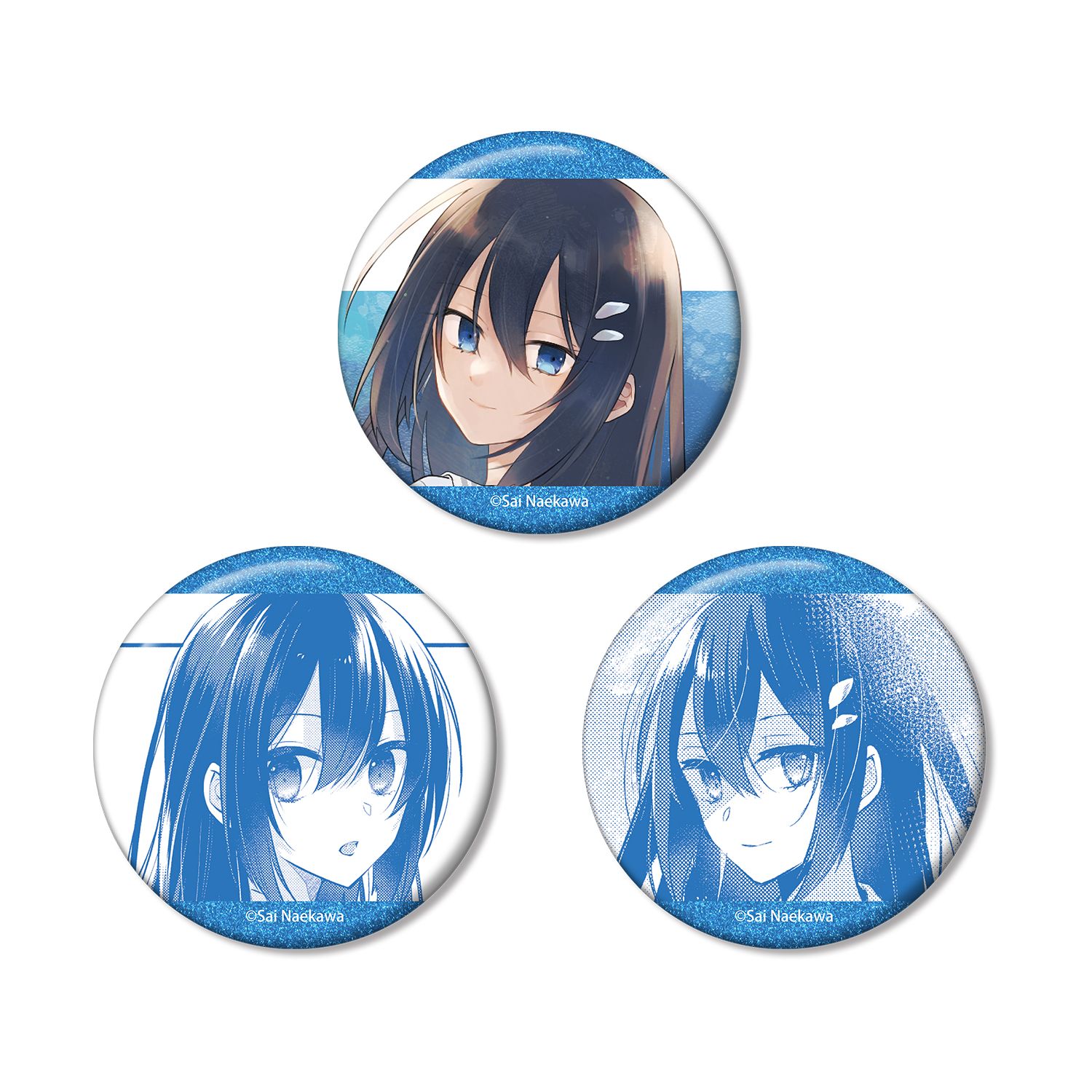 私を喰べたい、ひとでなし 近江汐莉 グリッター缶バッジ3個セット - 公式商品画像 | AniSmile