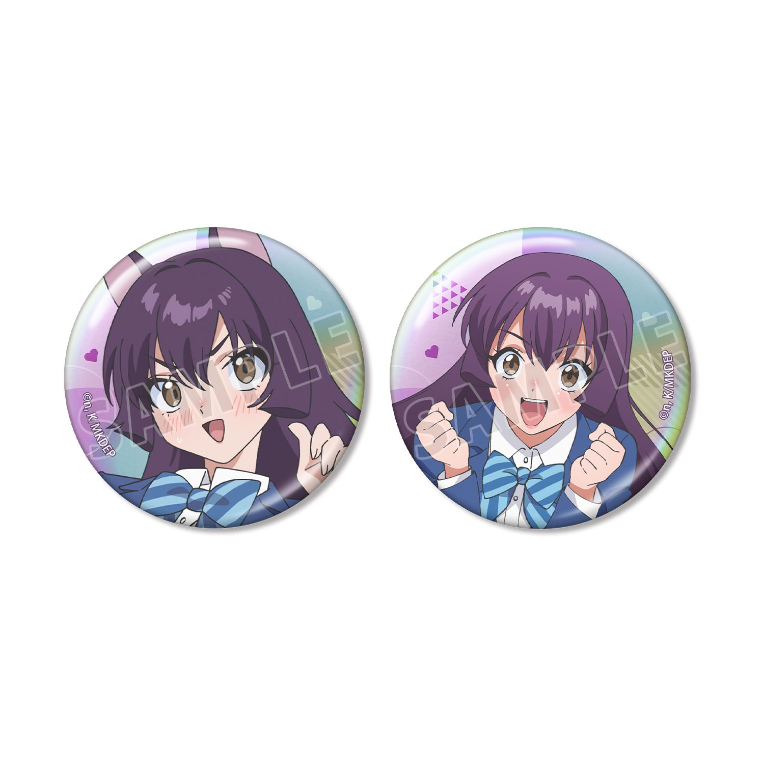 TVアニメ『カナン様はあくまでチョロい』 益荒男撫子 オーロラ缶バッジ2個セット - 公式商品画像 | AniSmile