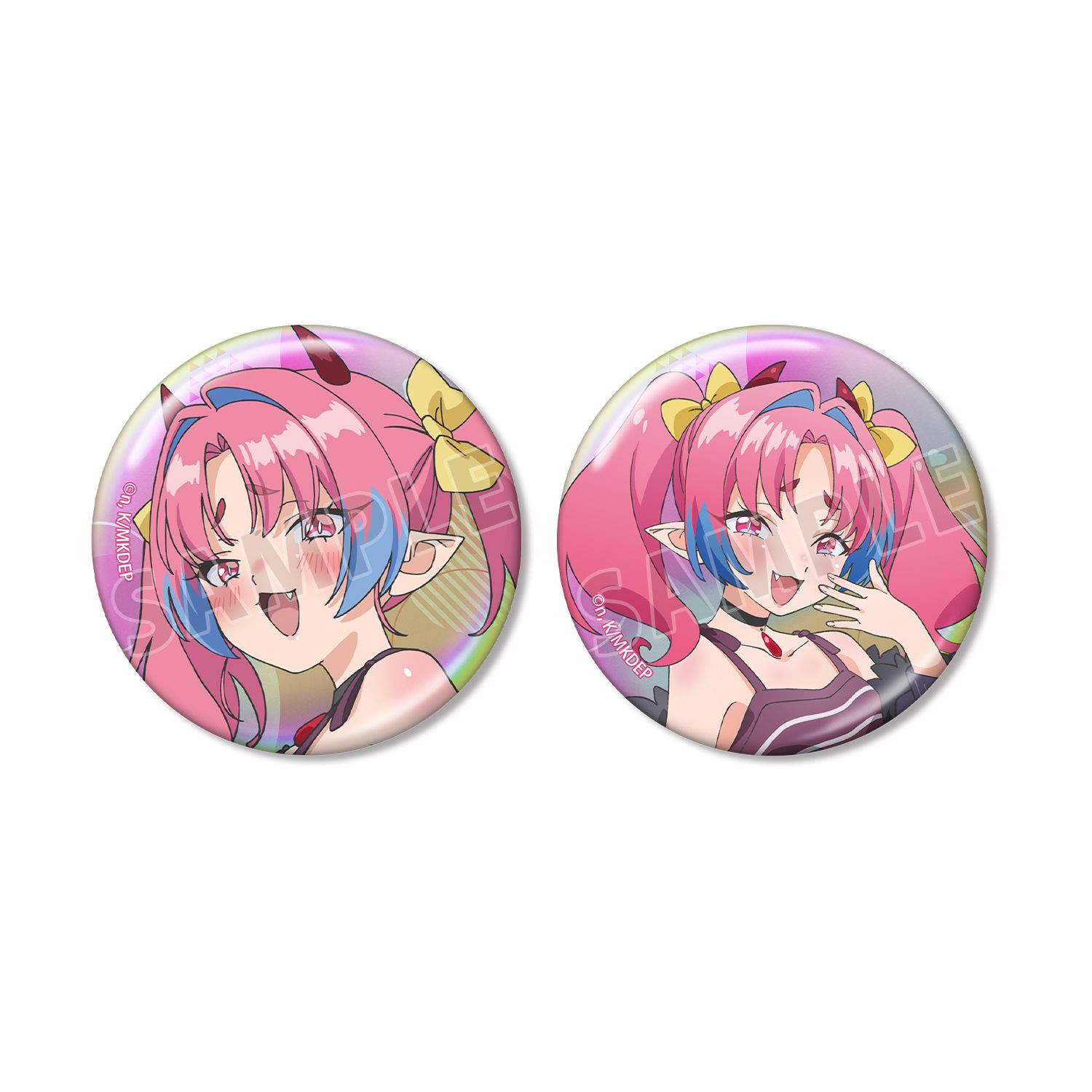 TVアニメ『カナン様はあくまでチョロい』 ミルチ・ゼブル オーロラ缶バッジ2個セット - 公式商品画像 | AniSmile