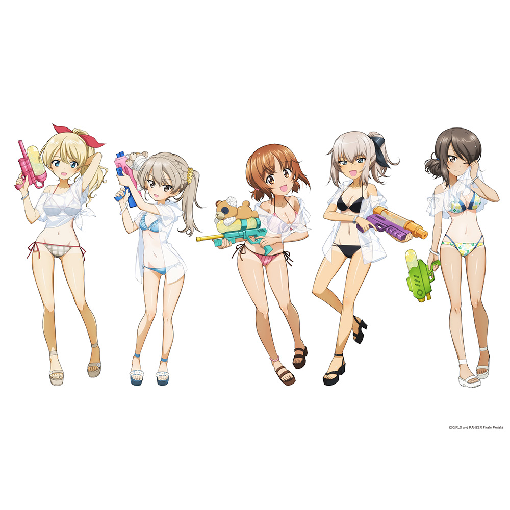 [ガールズ&パンツァー 最終章]描き下ろしキャラファイングラフ(水鉄砲 日焼けVer.)A4 Image 2 | AniSmile