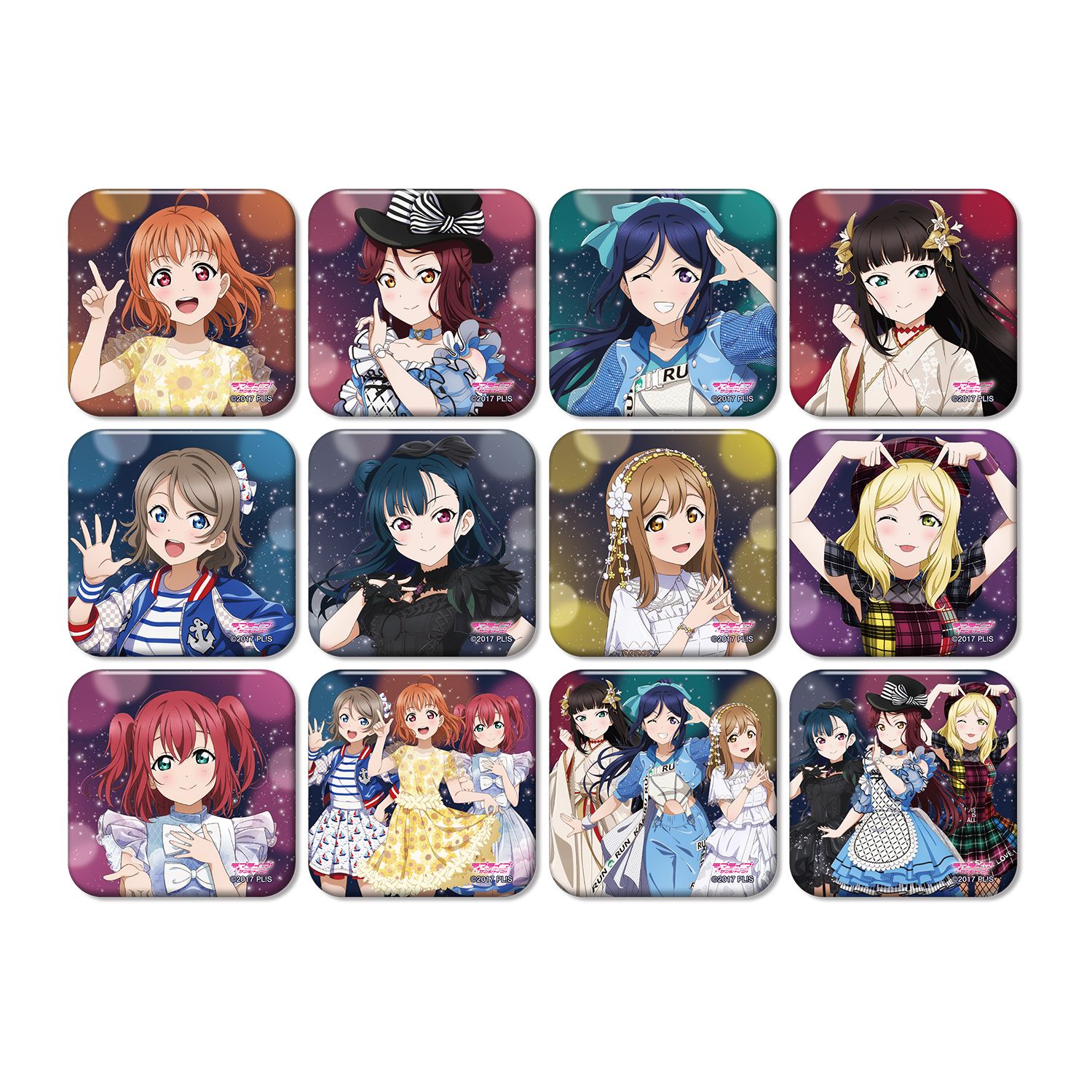 ラブライブ!サンシャイン!! 描き下ろし 3rdソロコンサートver. トレーディングスクエア缶バッジ(単位/単品) - 公式商品画像 | AniSmile