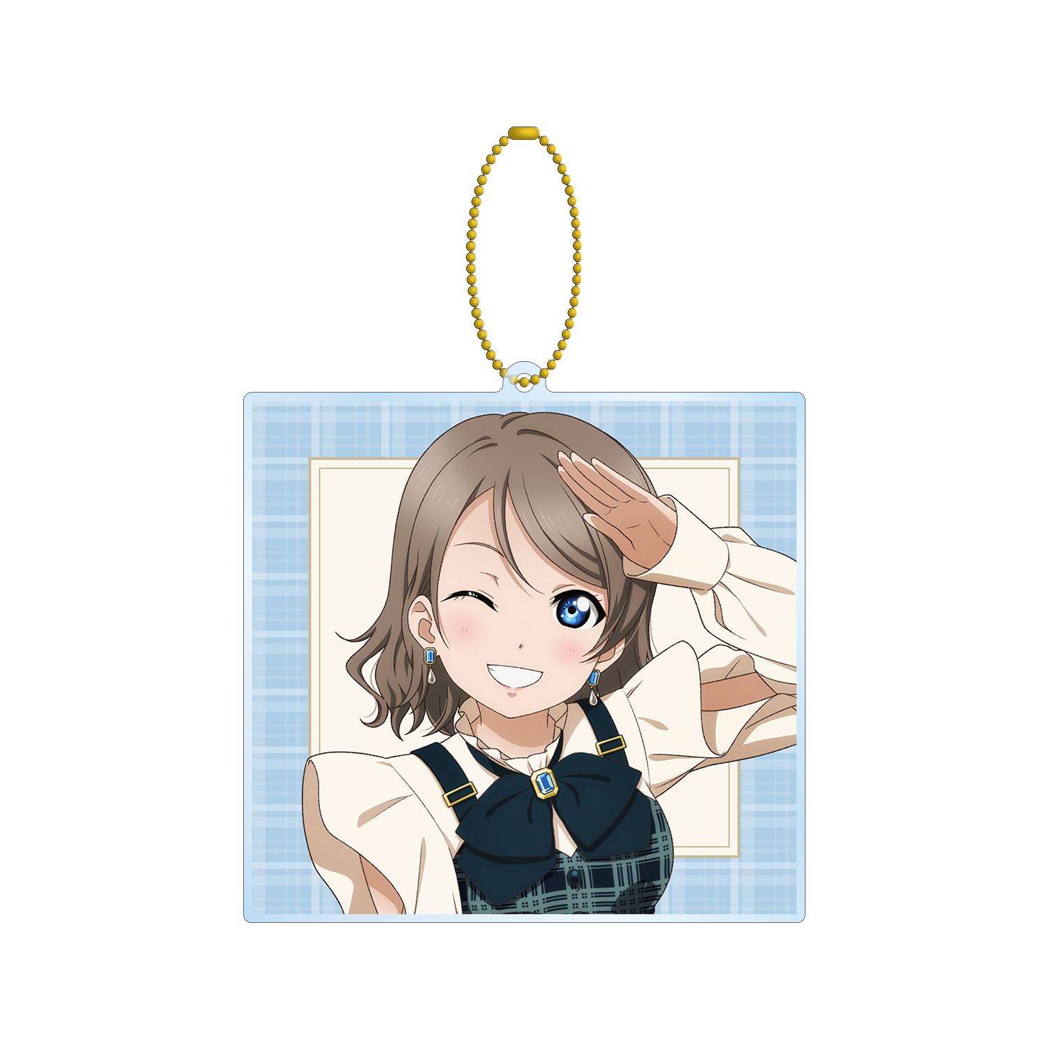 ラブライブ!サンシャイン!! 描き下ろし 渡辺 曜 チェックワンピース衣装ver. BIGアクリルキーホルダー - 公式商品画像 | AniSmile