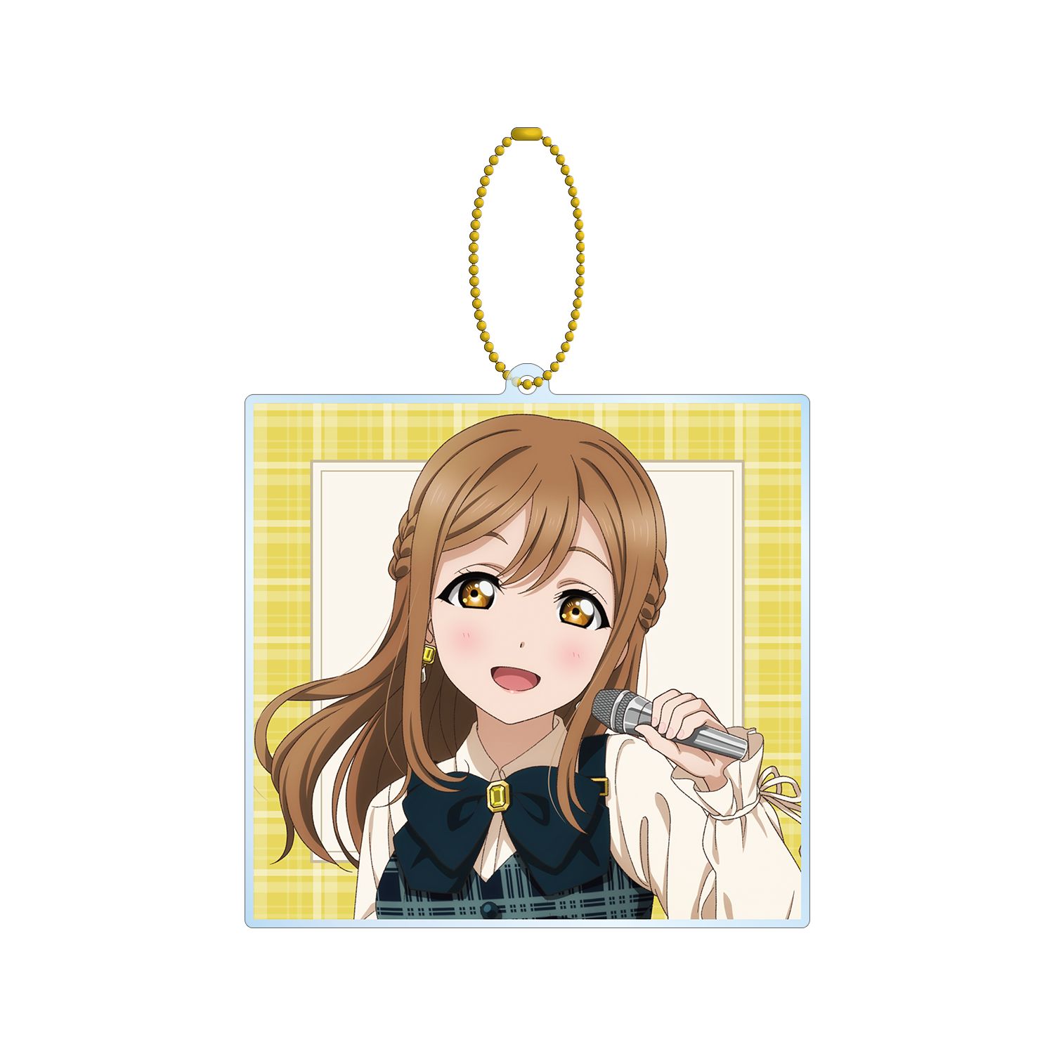 ラブライブ!サンシャイン!! 描き下ろし 国木田 花丸 チェックワンピース衣装ver. BIGアクリルキーホルダー - 公式商品画像 | AniSmile
