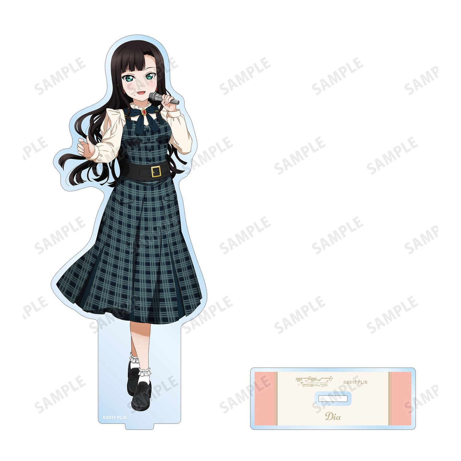 ラブライブ!サンシャイン!! 描き下ろし 黒澤 ダイヤ チェックワンピース衣装ver. BIGアクリルスタンド 画像 3 | AniSmile