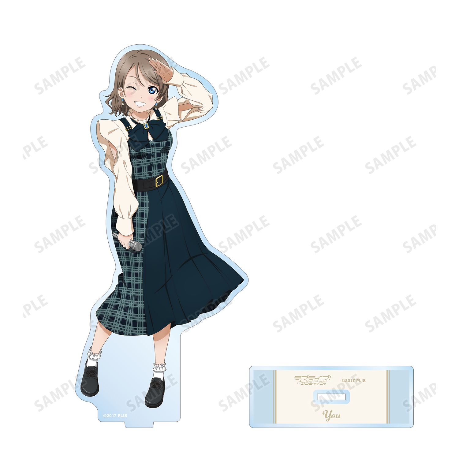 ラブライブ!サンシャイン!! 描き下ろし 渡辺 曜 チェックワンピース衣装ver. BIGアクリルスタンド 画像 3 | AniSmile